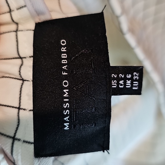 Massimo Fabbro Italy Cream Plaid Women's Pants - Picture 2 of 2